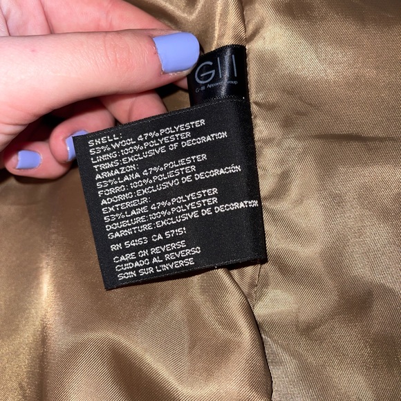 Women’s tan size 12 wool winter coat - Picture 5 of 5